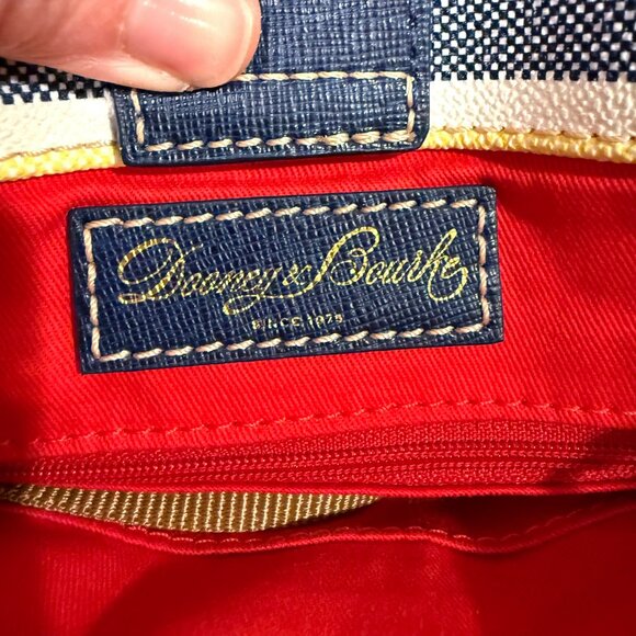 Dooney & Bourke Westerly Mini Waverly Yellow Navy White Striped Mini Tote - Picture 9 of 16